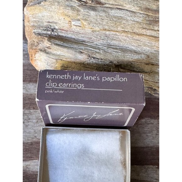 KJL Kenneth Jay Lane Avon Papillon Collection Enamel Butterfly Clip On Earrings - Picture 5 of 6